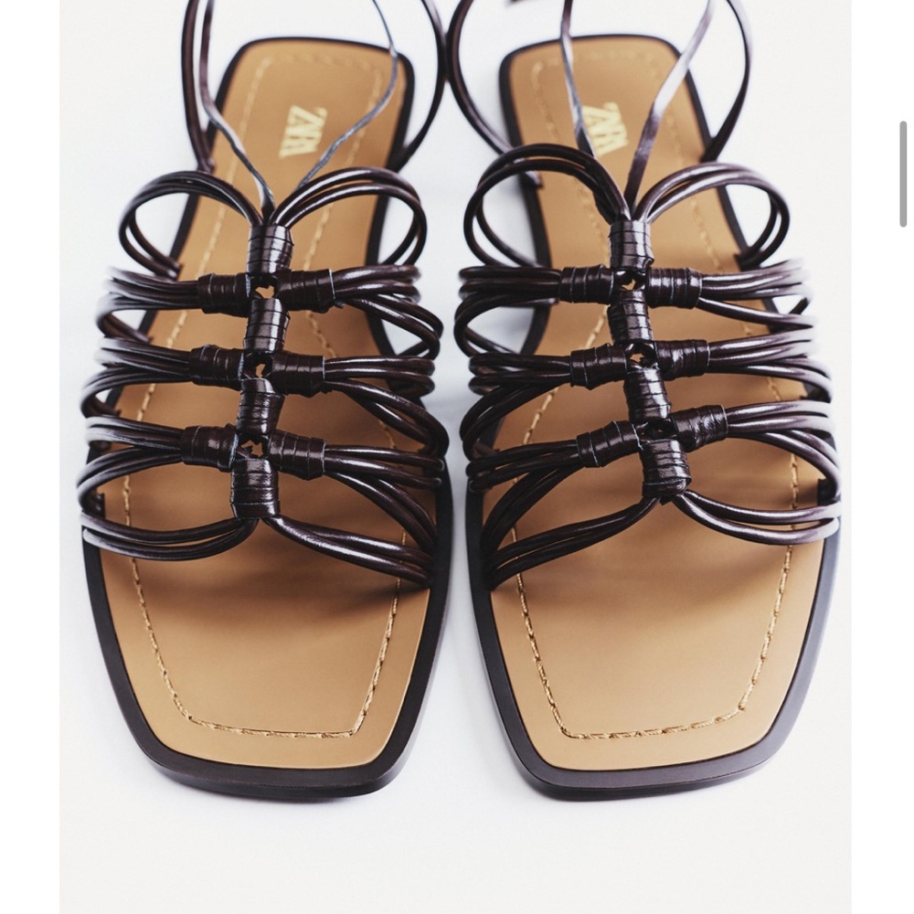 Zara Dark Brown strappy sandals
